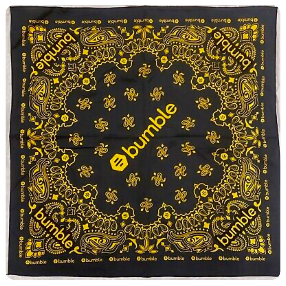 10 pack | Bumble Dating App black paisley bandanas